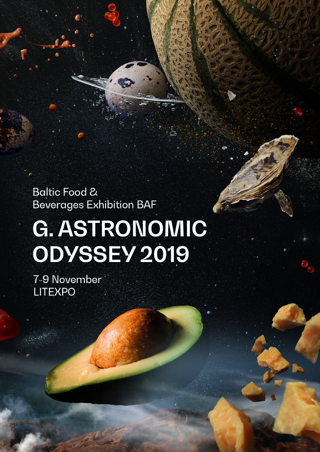 G.astronomic Odyssey 2019 cosmic food campaign poster
