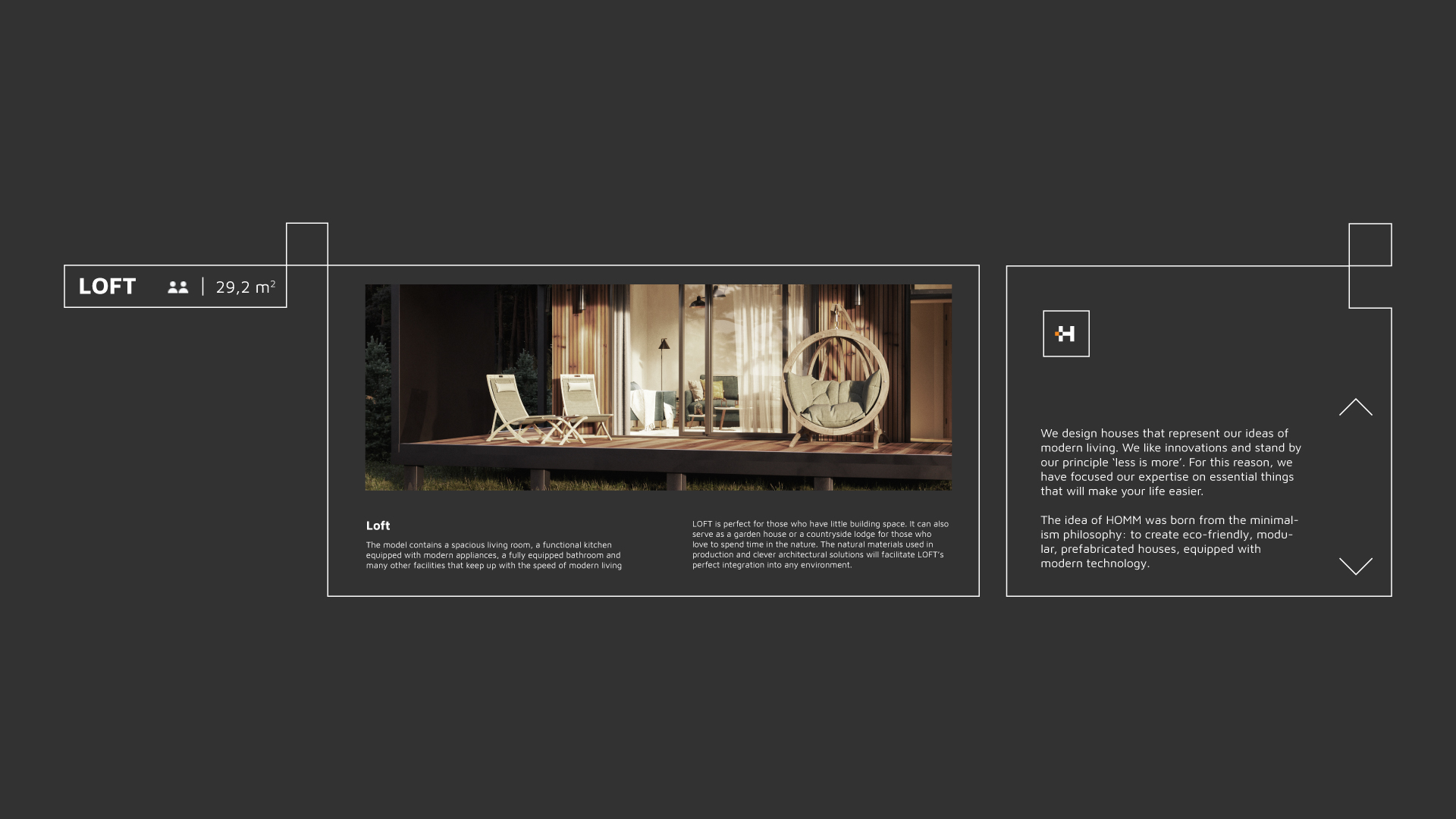 HOMM brand materials for contemporary modular homes