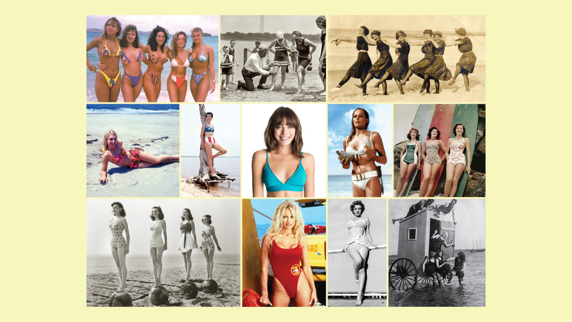 Solisun campaign visual showing the evolution of swimsuit tan lines